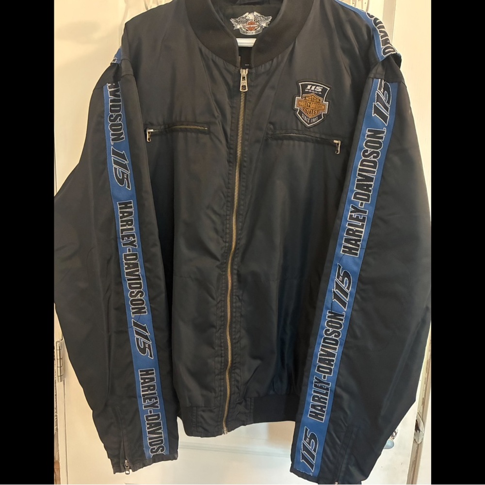 Harley-Davidson Bomber Jacket Black with Blue Details